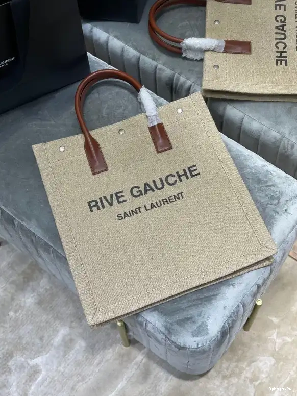 S RIVE SHOPPING GAUCHE IN AND LINEN YSL N BAG COTTON 0624